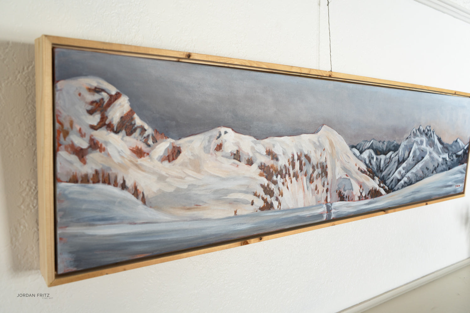 Alpenglow from Hišimy̓awiƛ/5040 Peak | 12 x 48 | Framed Original Acrylic Painting