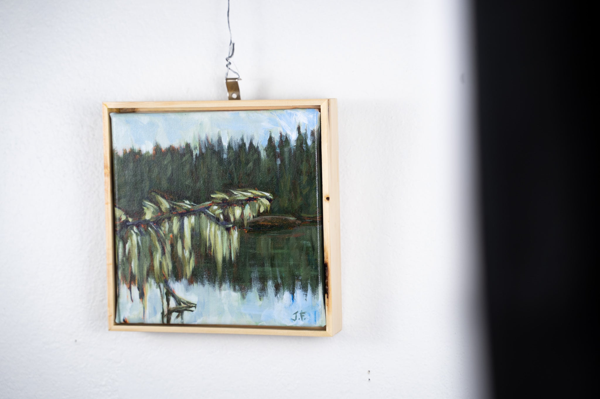 Mossy Reflections | 8 x 8 | Framed Original Painting