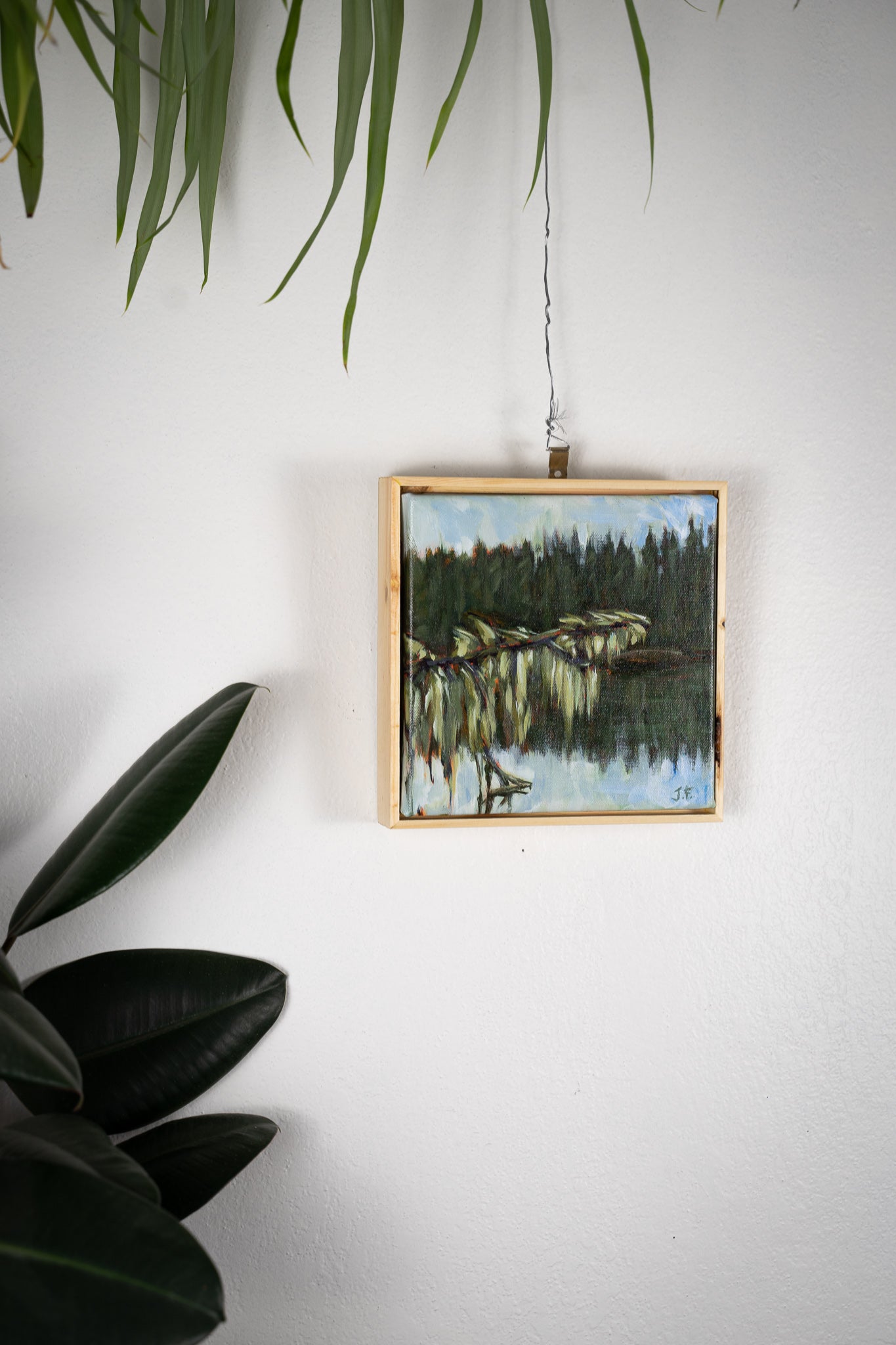 Mossy Reflections | 8 x 8 | Framed Original Painting