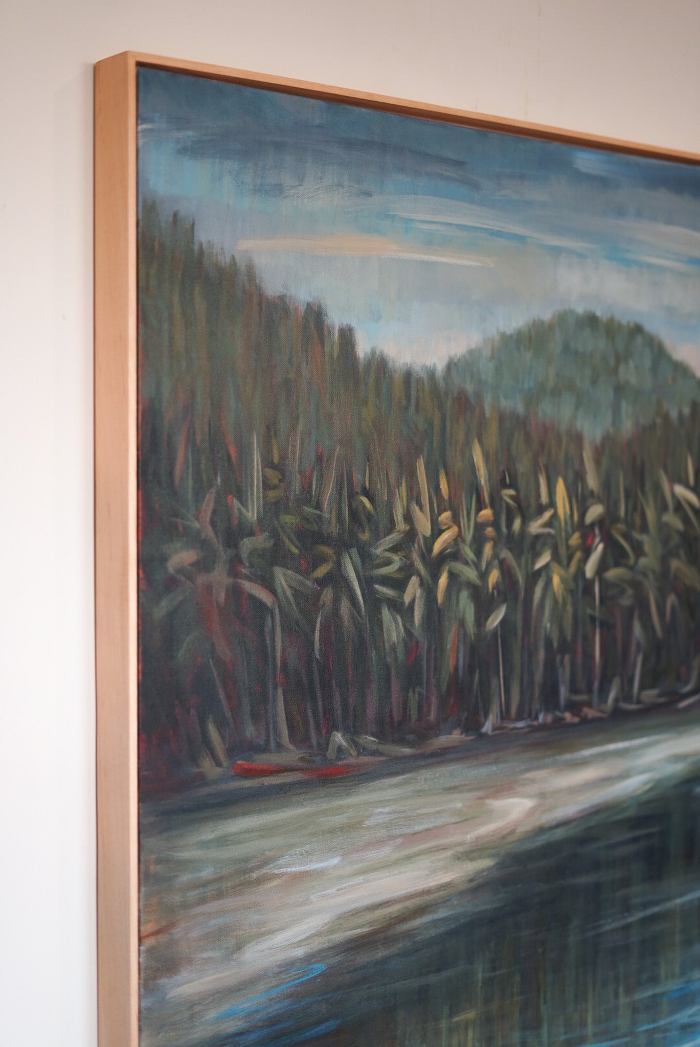 Emerging | 30 x 40 | Original Acrylic Painting w/ Maple Frame