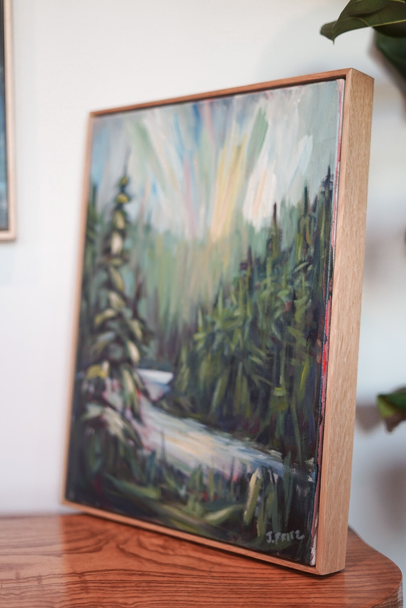 "Let it Flow" | 14 x 18 | Original Acrylic Painting w/ White Oak Frame