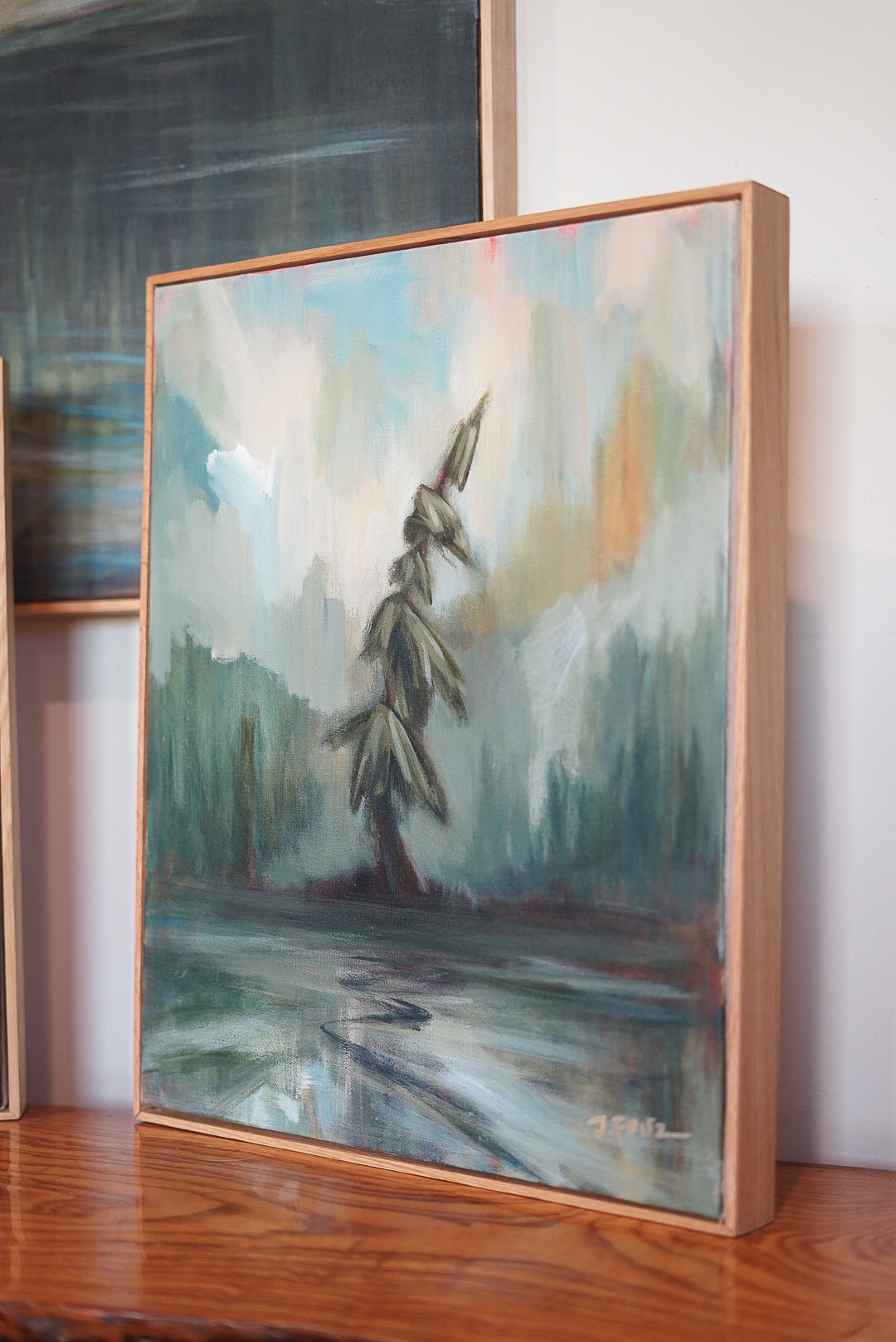 "See yourself through my eyes" | 16 x 20 | Original Acrylic Painting w/ White Oak Frame