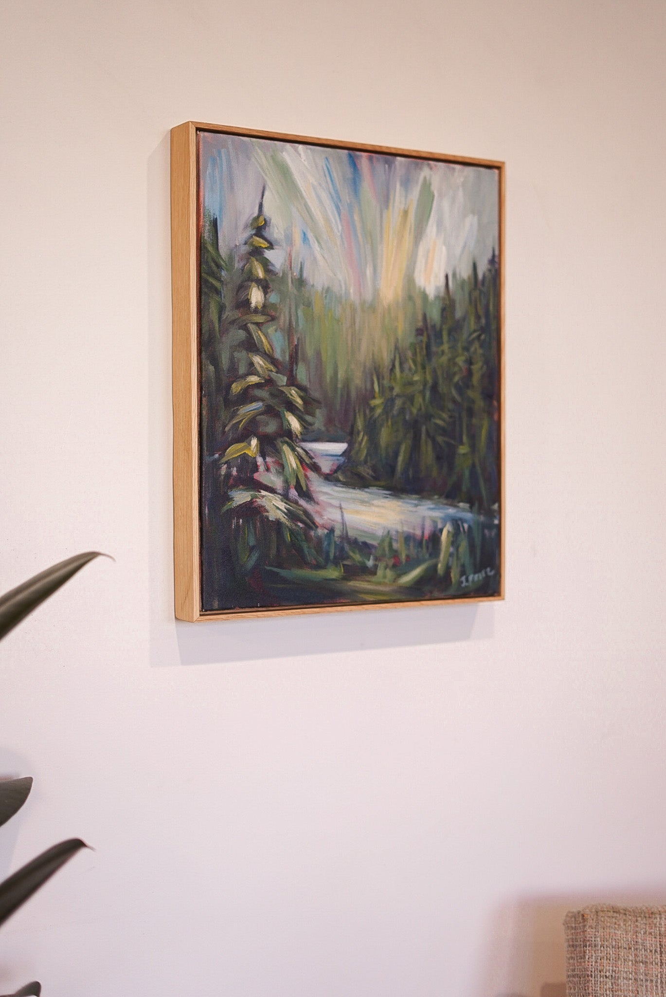 "Let it Flow" | 14 x 18 | Original Acrylic Painting w/ White Oak Frame