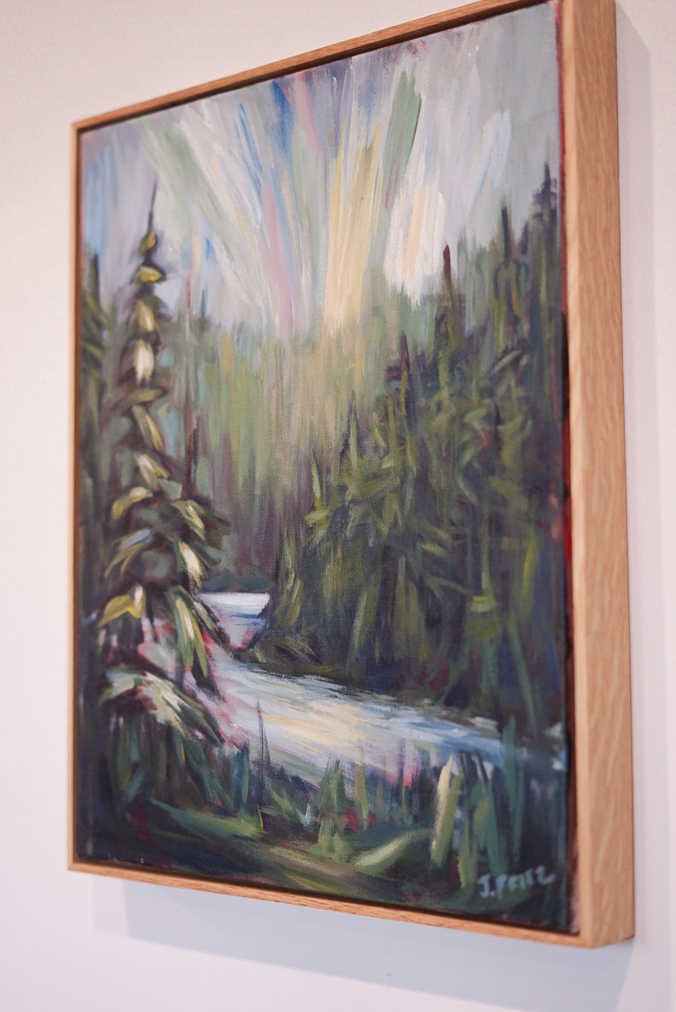 "Let it Flow" | 14 x 18 | Original Acrylic Painting w/ White Oak Frame