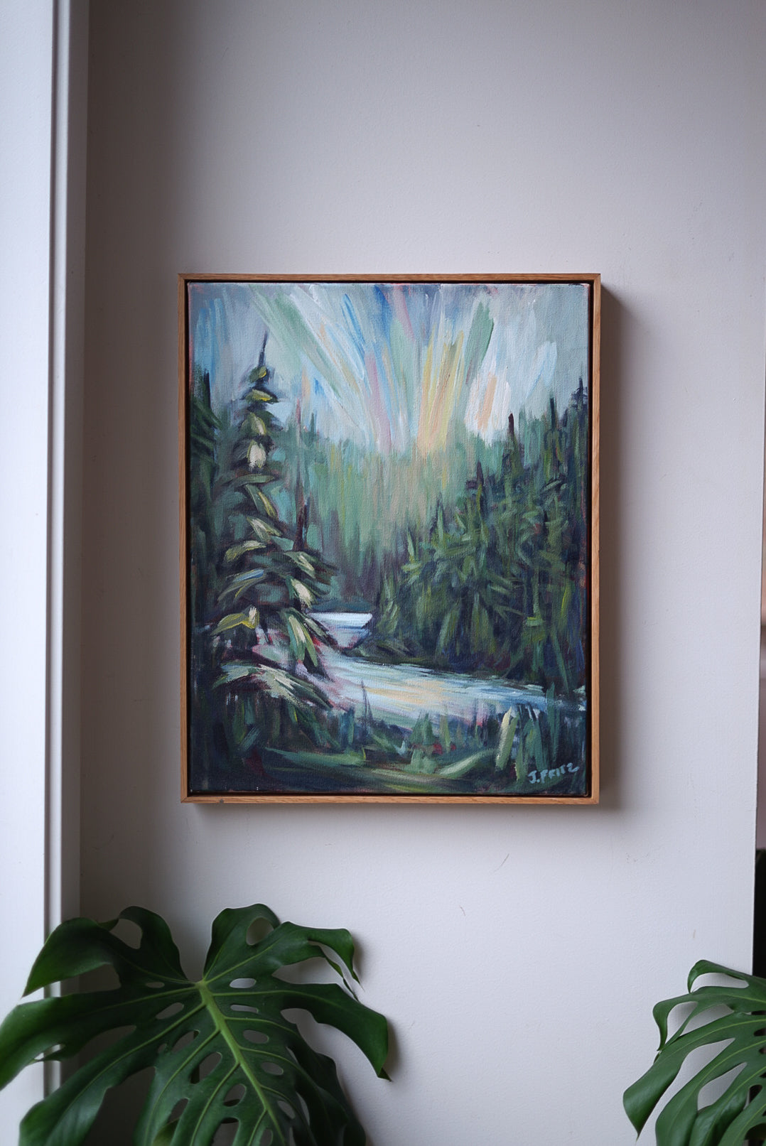 "Let it Flow" | 14 x 18 | Original Acrylic Painting w/ White Oak Frame