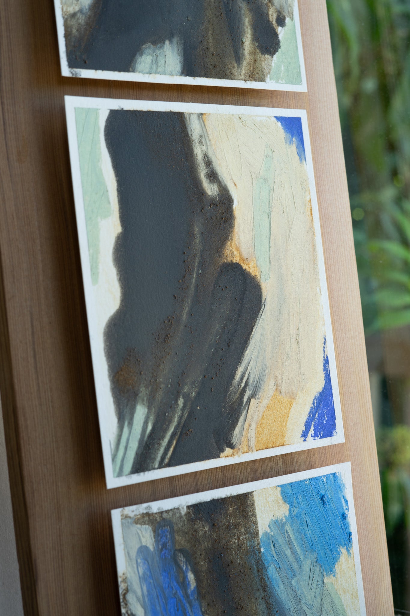 "The Spirit of the Coast" | Triptych | Oil Stick &amp; Pastel on Paper with Red Cedar