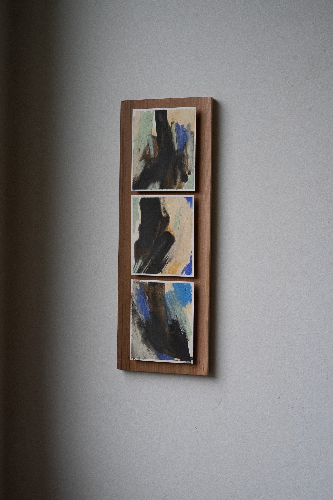 "The Spirit of the Coast" | Triptych | Oil Stick &amp; Pastel on Paper with Red Cedar