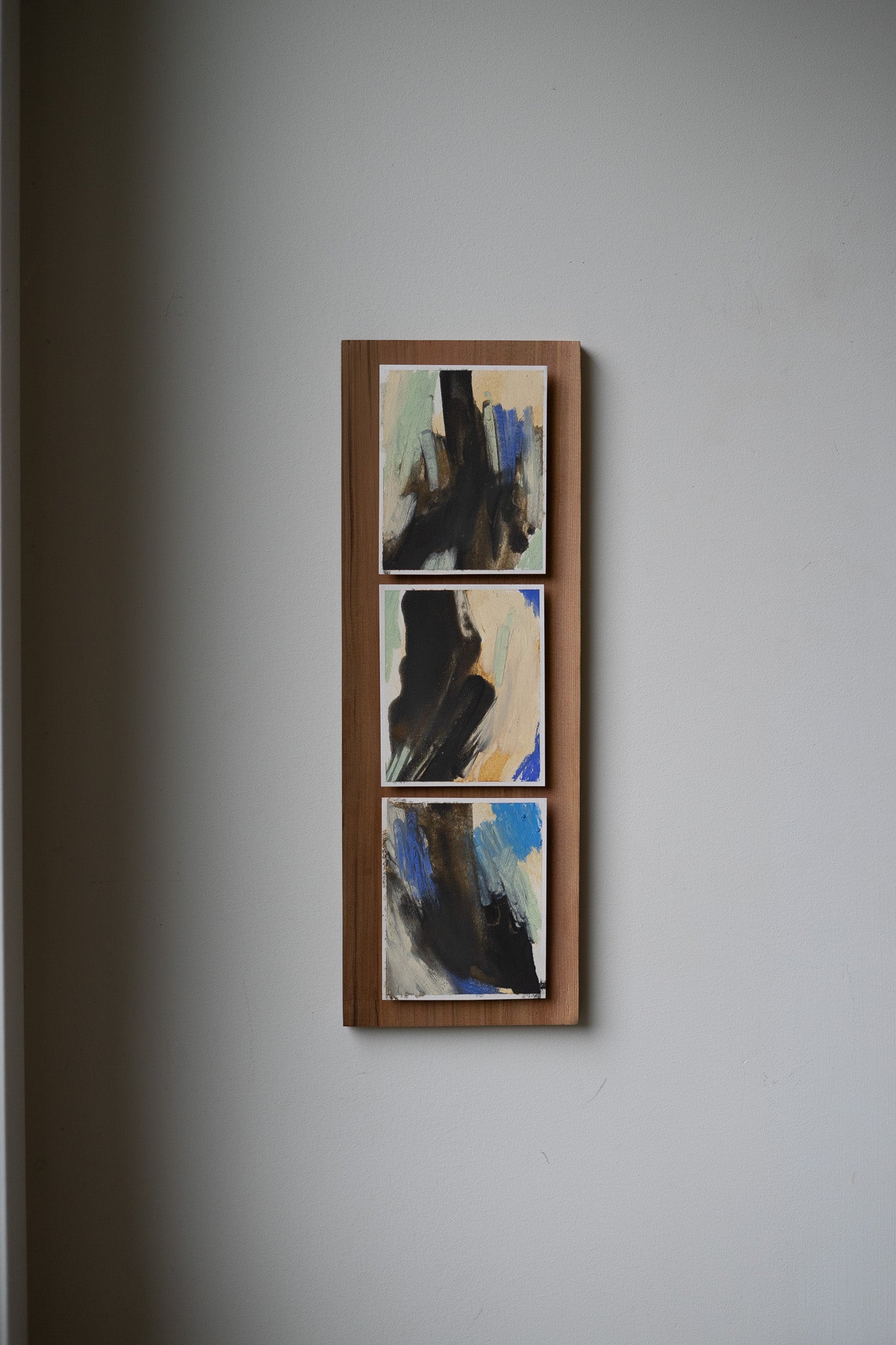 "The Spirit of the Coast" | Triptych | Oil Stick &amp; Pastel on Paper with Red Cedar