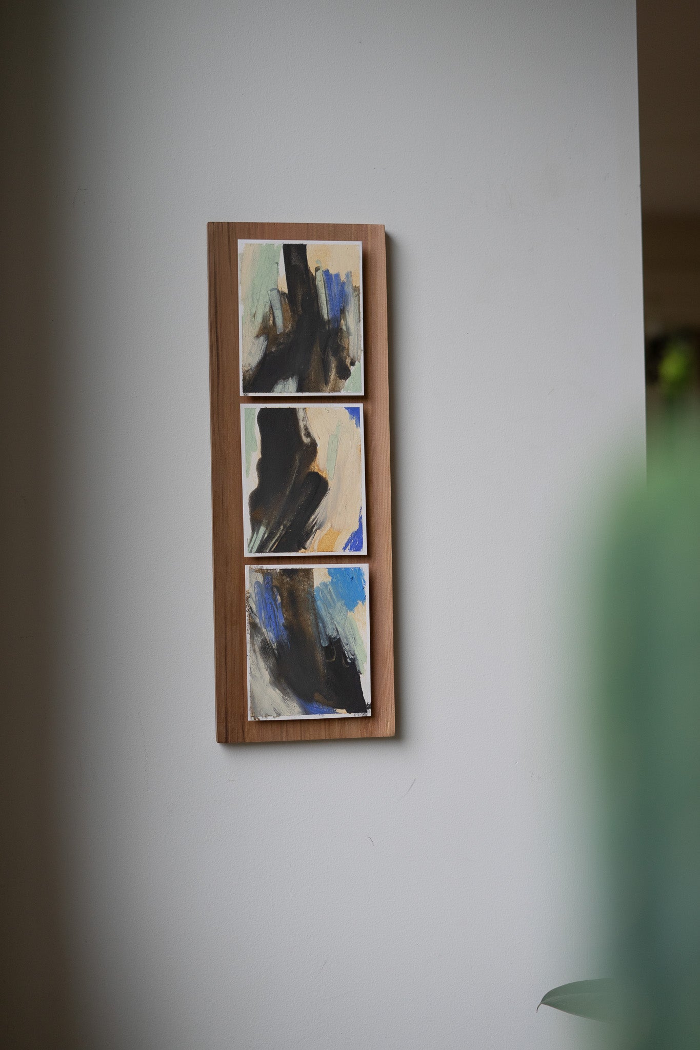 "The Spirit of the Coast" | Triptych | Oil Stick &amp; Pastel on Paper with Red Cedar