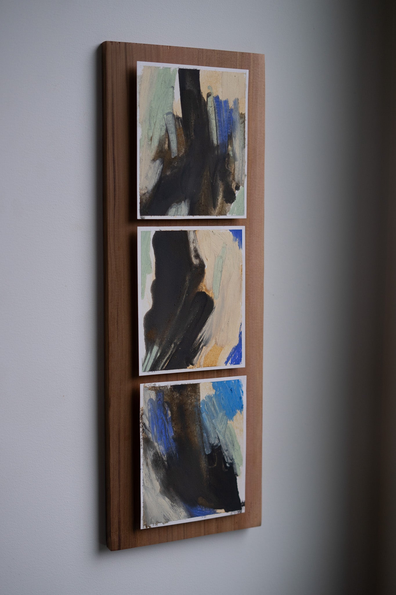 "The Spirit of the Coast" | Triptych | Oil Stick &amp; Pastel on Paper with Red Cedar