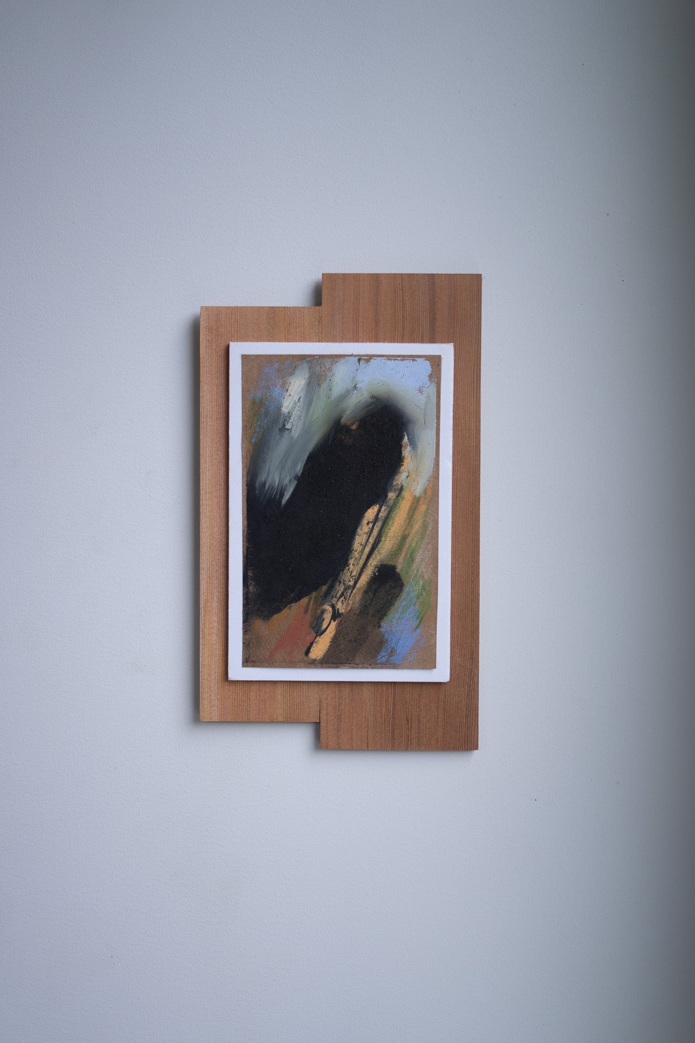"Balance" | 5.5 × 9.5 | Oil Stick &amp; Pastel on Paper with Red Cedar