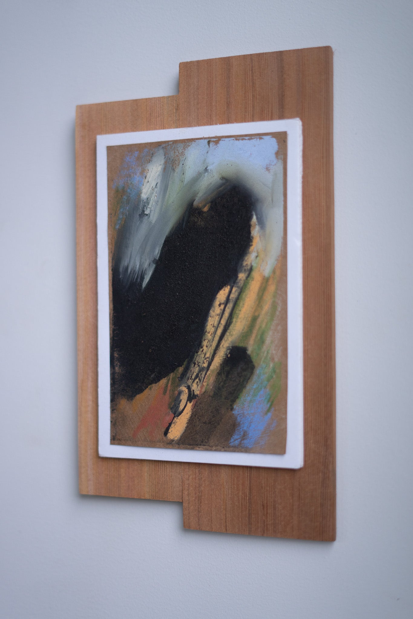 "Balance" | 5.5 × 9.5 | Oil Stick &amp; Pastel on Paper with Red Cedar