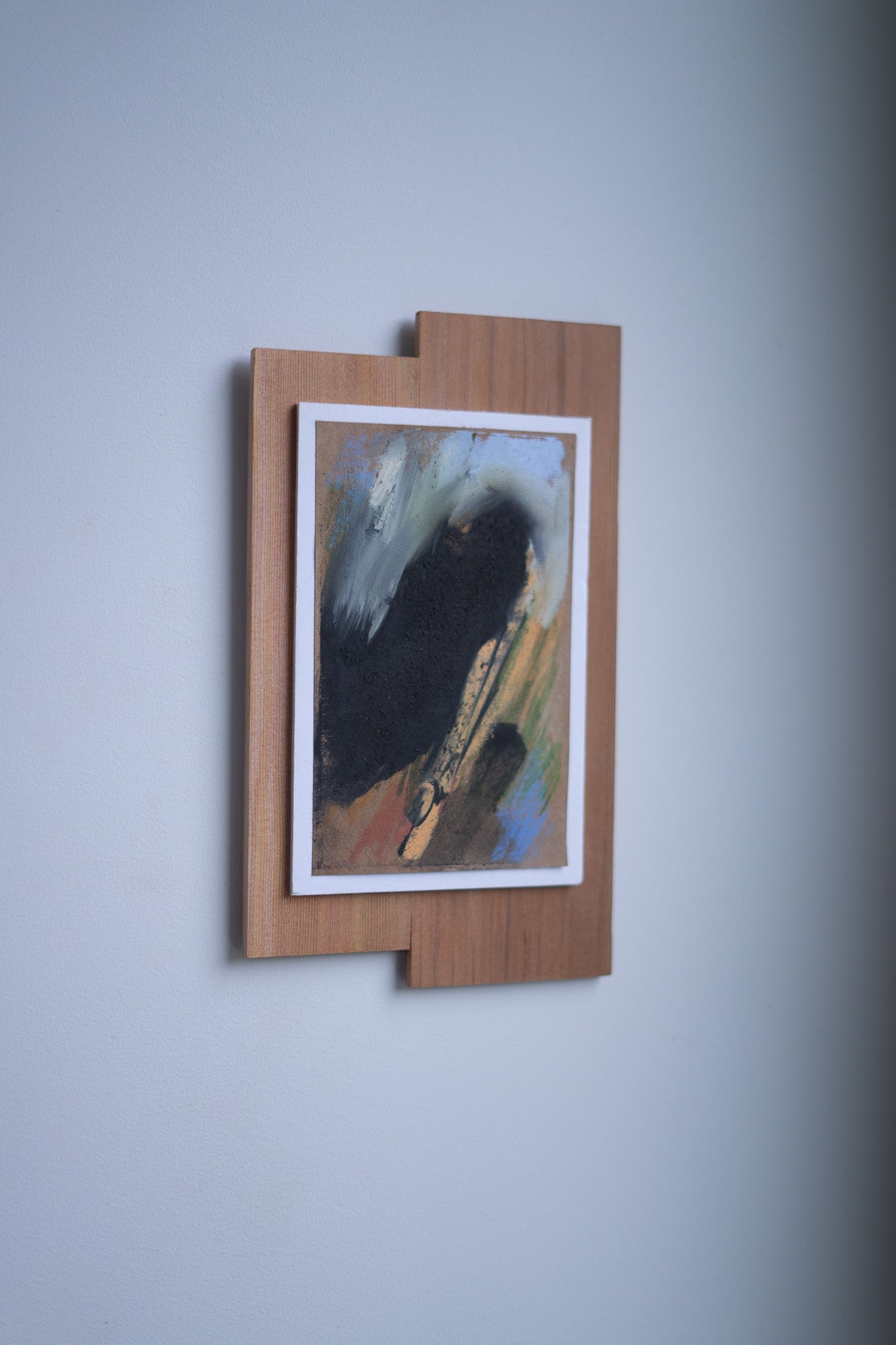 "Balance" | 5.5 × 9.5 | Oil Stick &amp; Pastel on Paper with Red Cedar