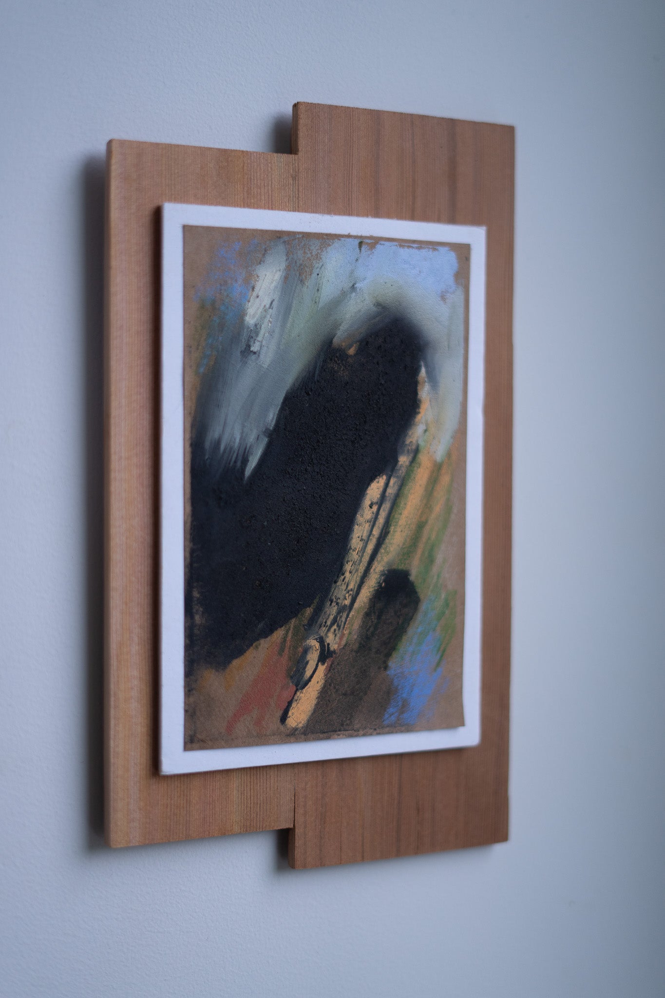 "Balance" | 5.5 × 9.5 | Oil Stick &amp; Pastel on Paper with Red Cedar