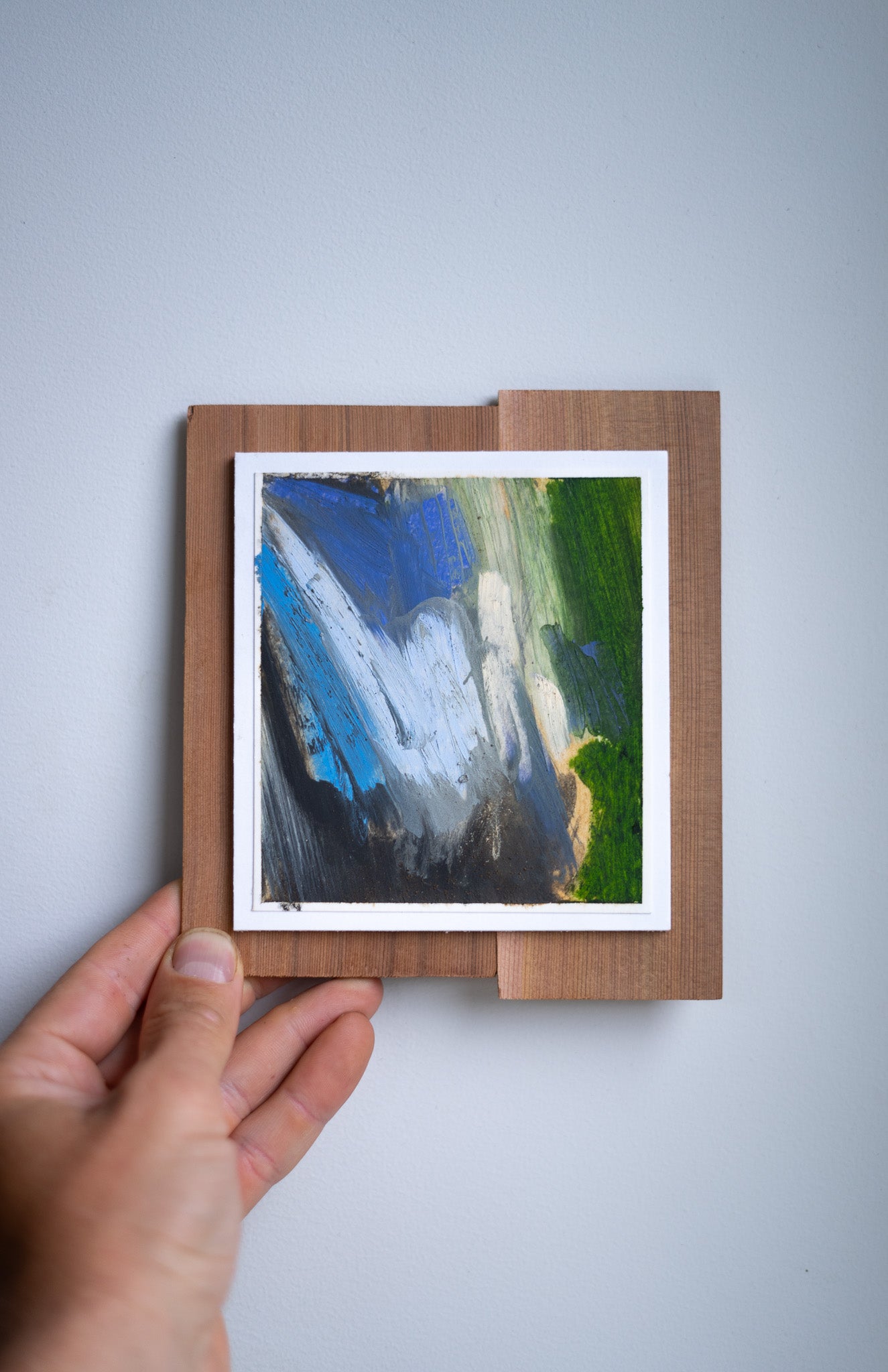 "A Space to Heal" | 6 × 7 | Oil Stick &amp; Pastel on Paper with Red Cedar
