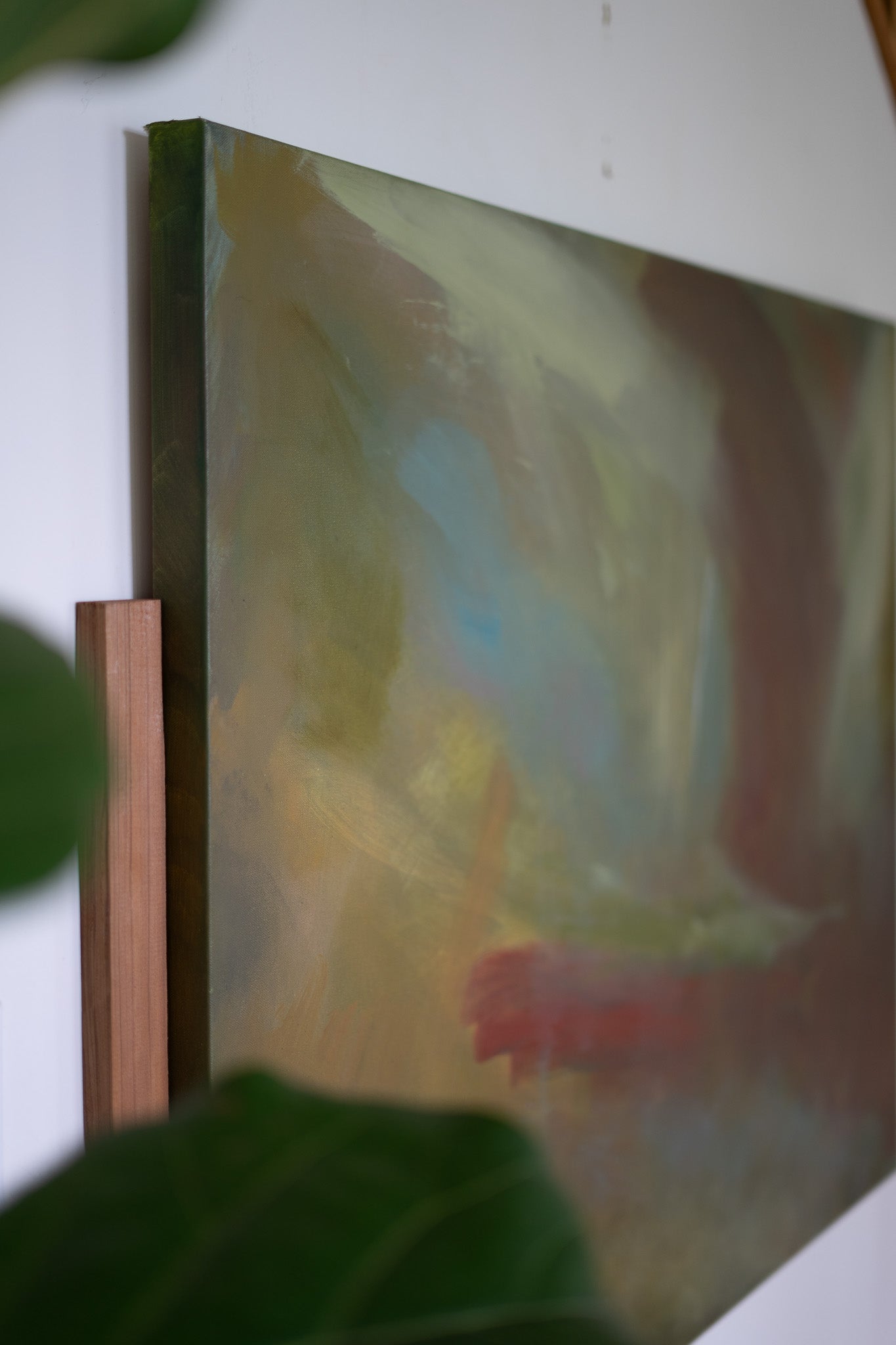 "I'm Glowing" | 48 × 36 | Oil on Canvas with Red Cedar