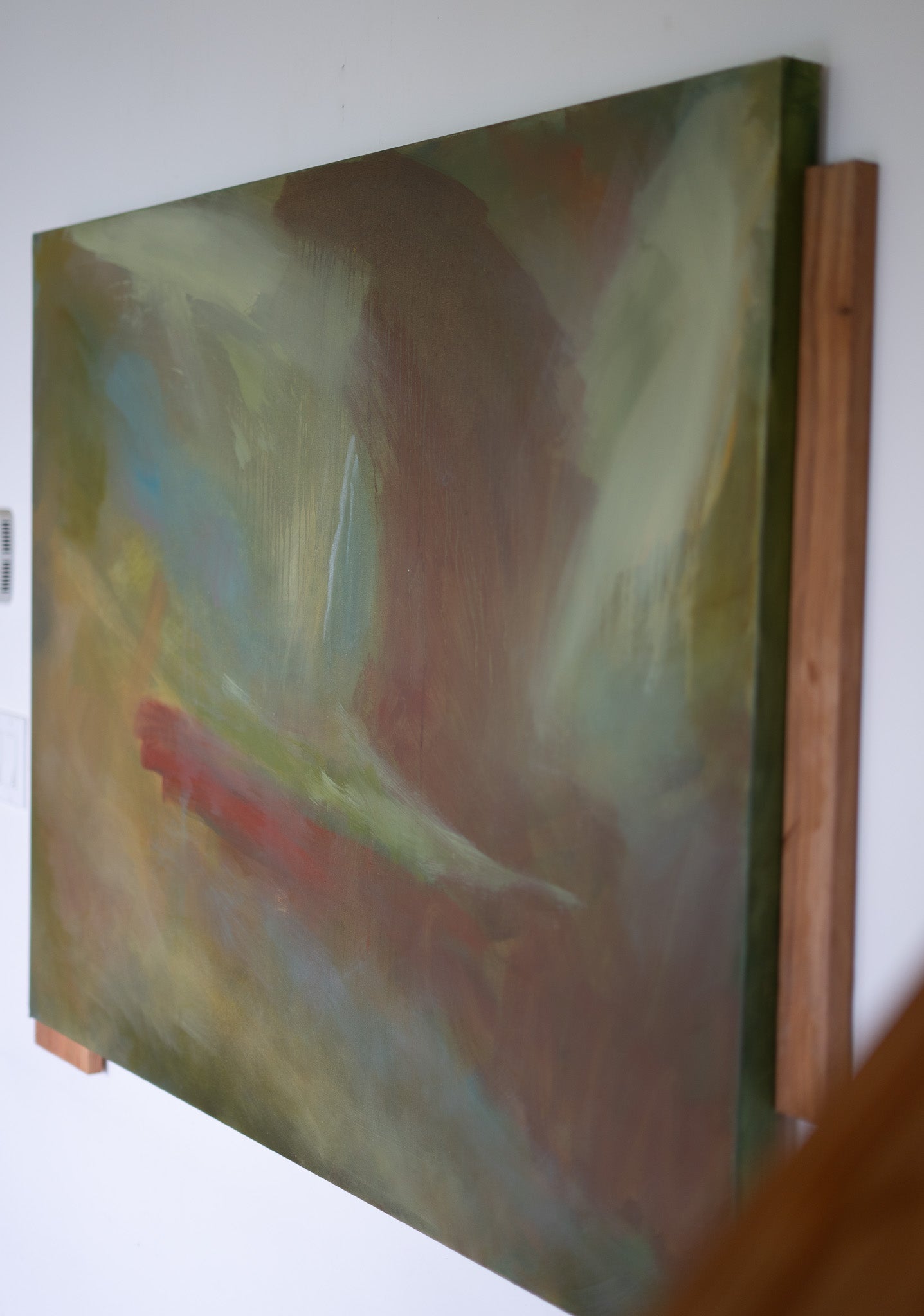 "I'm Glowing" | 48 × 36 | Oil on Canvas with Red Cedar