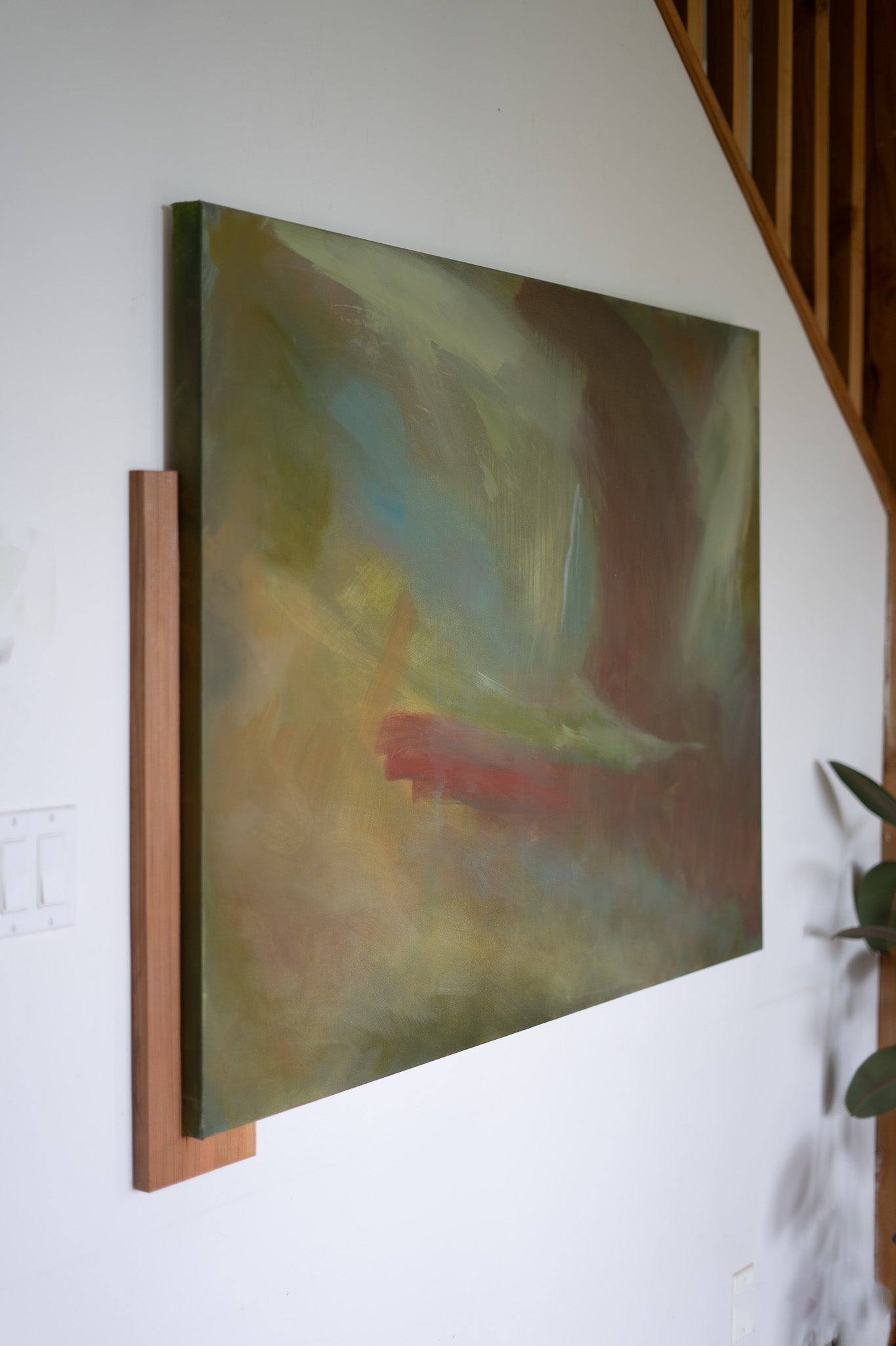 "I'm Glowing" | 48 × 36 | Oil on Canvas with Red Cedar