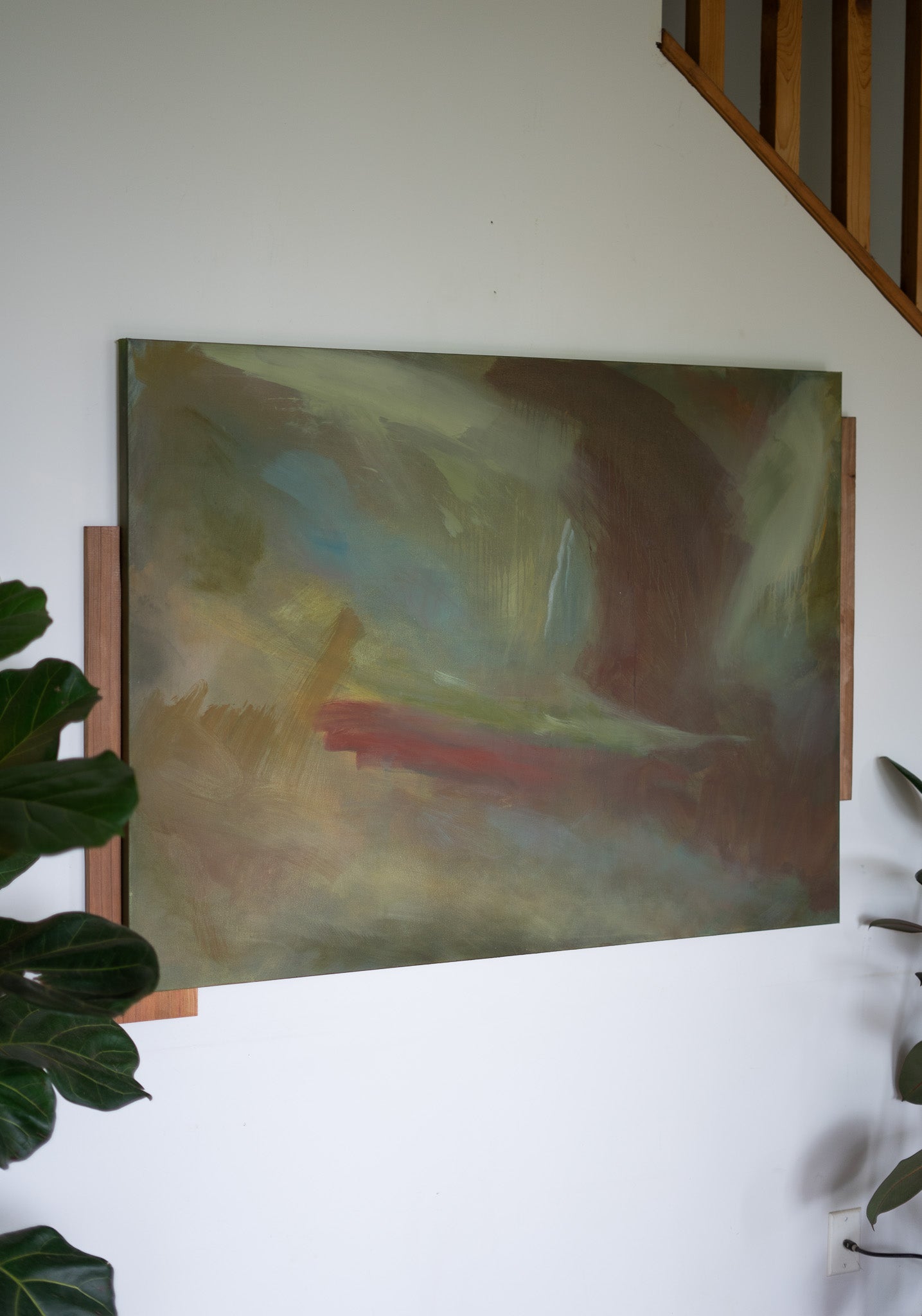 "I'm Glowing" | 48 × 36 | Oil on Canvas with Red Cedar