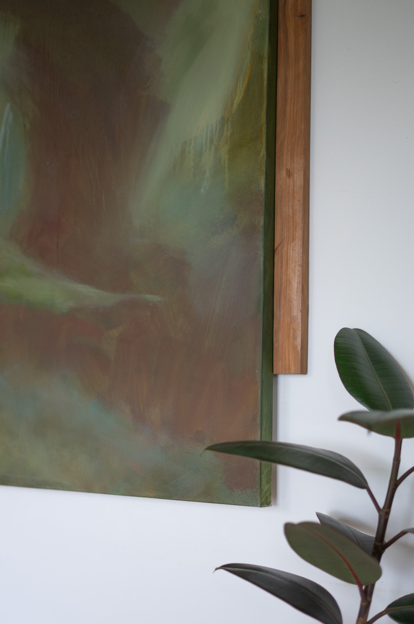 "I'm Glowing" | 48 × 36 | Oil on Canvas with Red Cedar