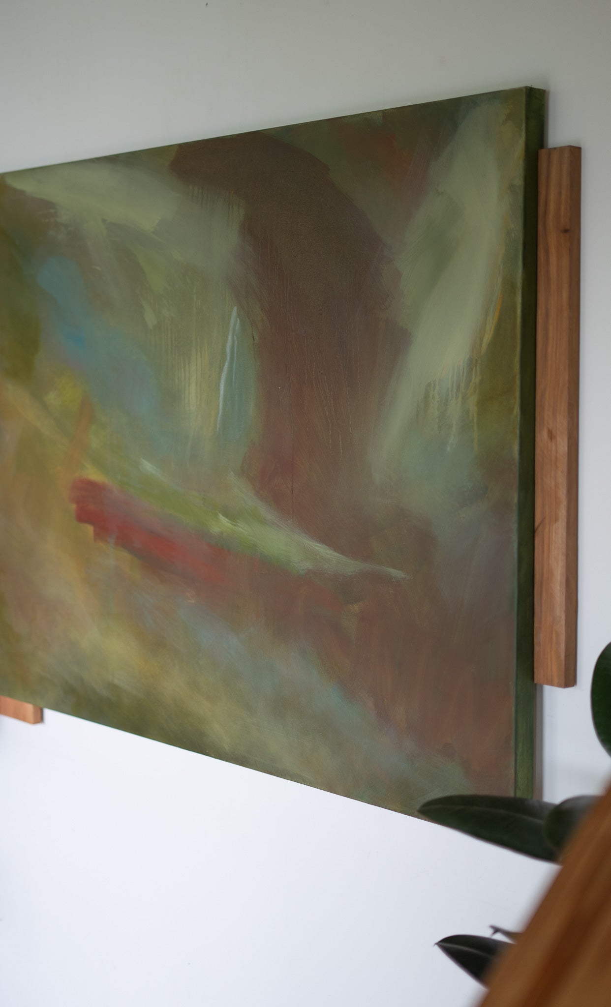 "I'm Glowing" | 48 × 36 | Oil on Canvas with Red Cedar