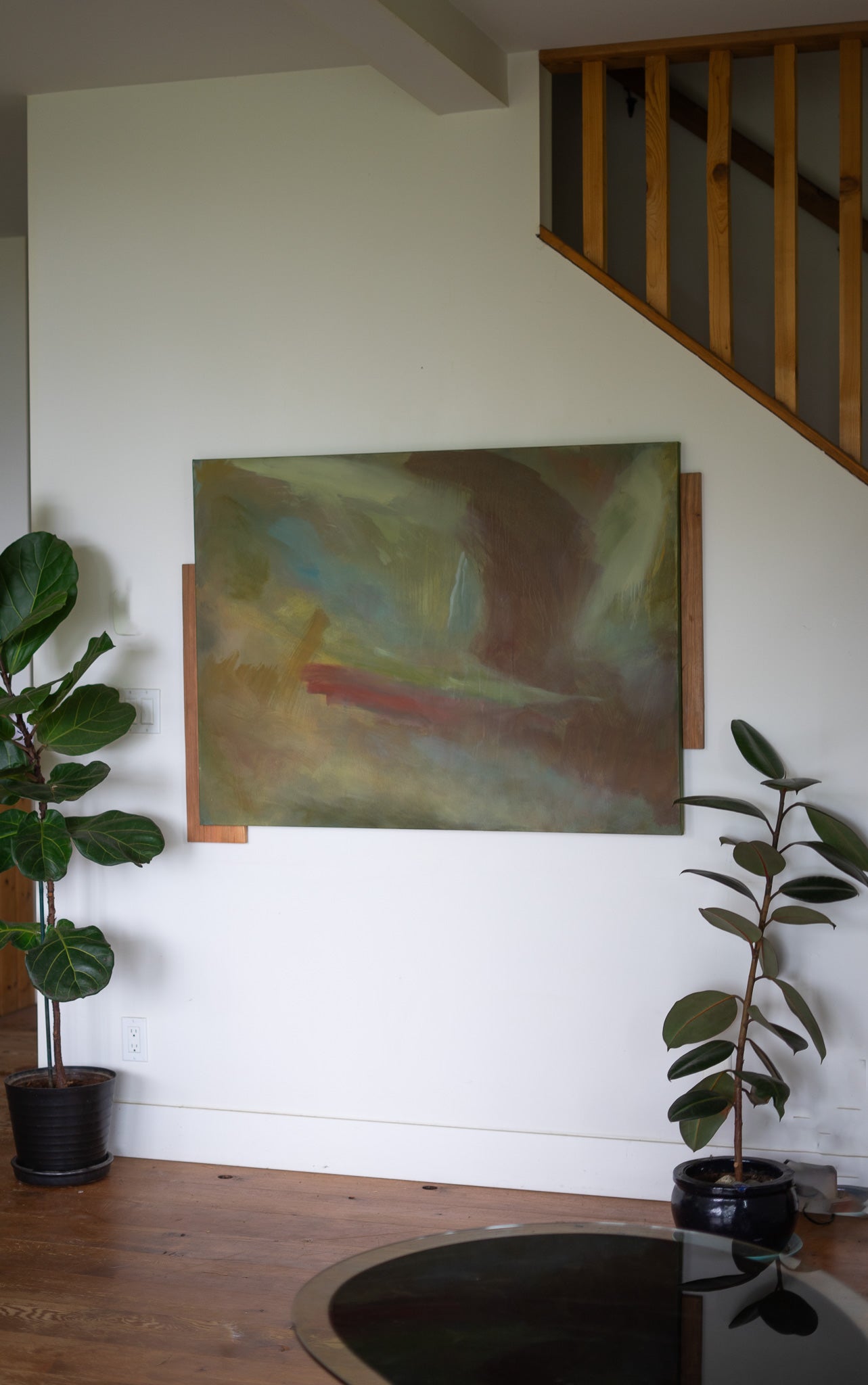 "I'm Glowing" | 48 × 36 | Oil on Canvas with Red Cedar