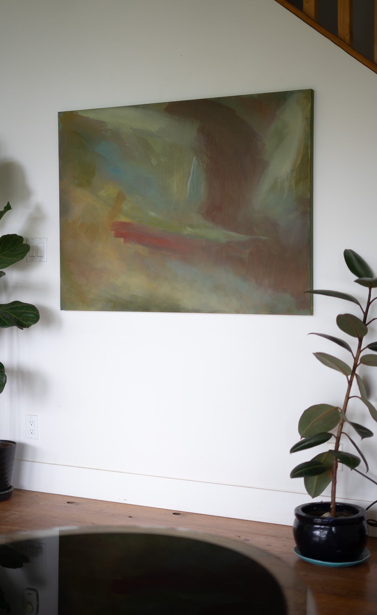 "I'm Glowing" | 48 × 36 | Oil on Canvas with Red Cedar