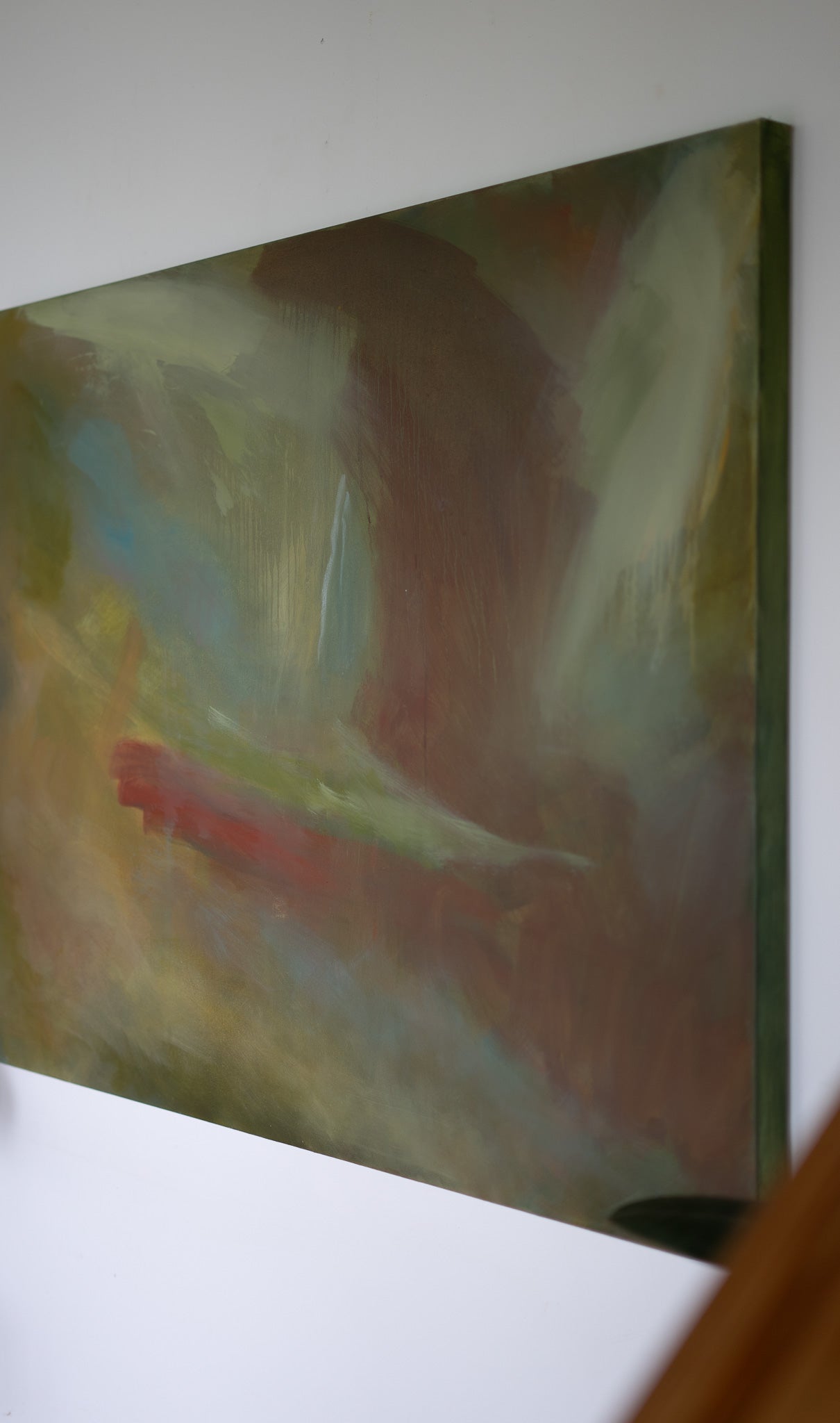 "I'm Glowing" | 48 × 36 | Oil on Canvas with Red Cedar