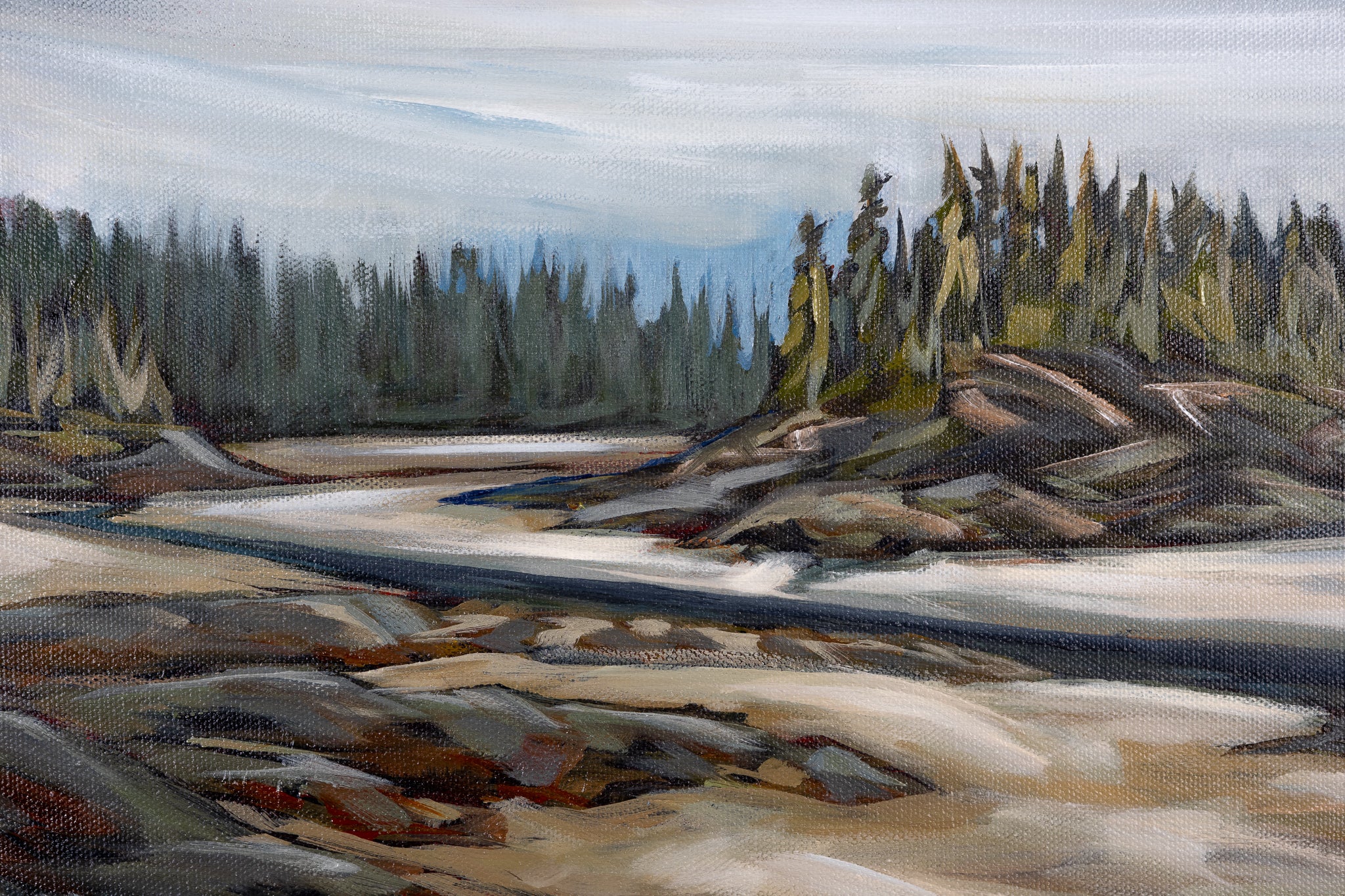 River Crossing  | 15 x 30 | Original Acrylic Painting