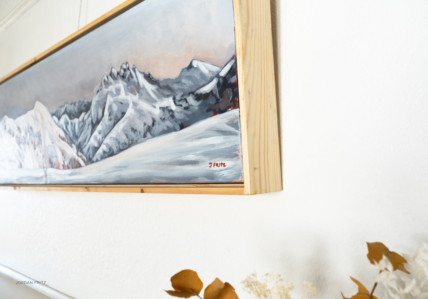 Alpenglow from Hišimy̓awiƛ/5040 Peak | 12 x 48 | Framed Original Acrylic Painting