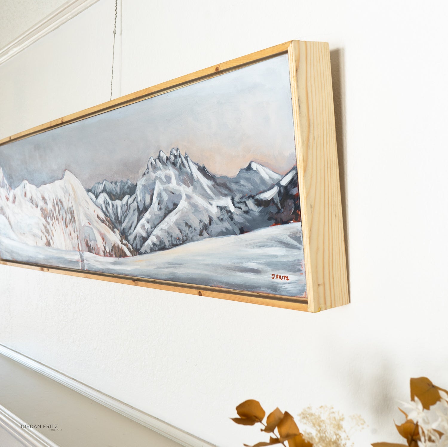 Alpenglow from Hišimy̓awiƛ/5040 Peak | 12 x 48 | Framed Original Acrylic Painting