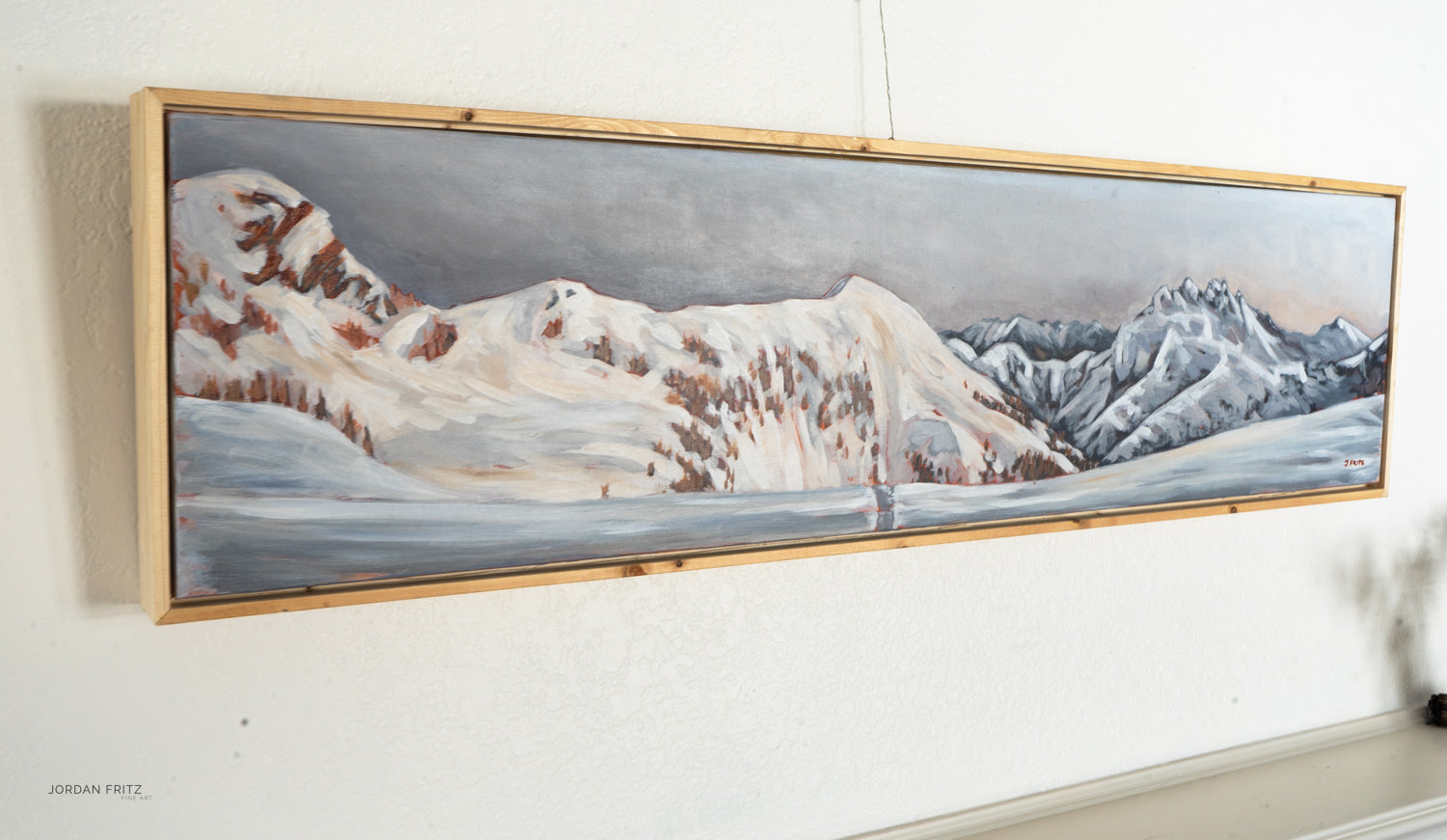 Alpenglow from Hišimy̓awiƛ/5040 Peak | 12 x 48 | Framed Original Acrylic Painting