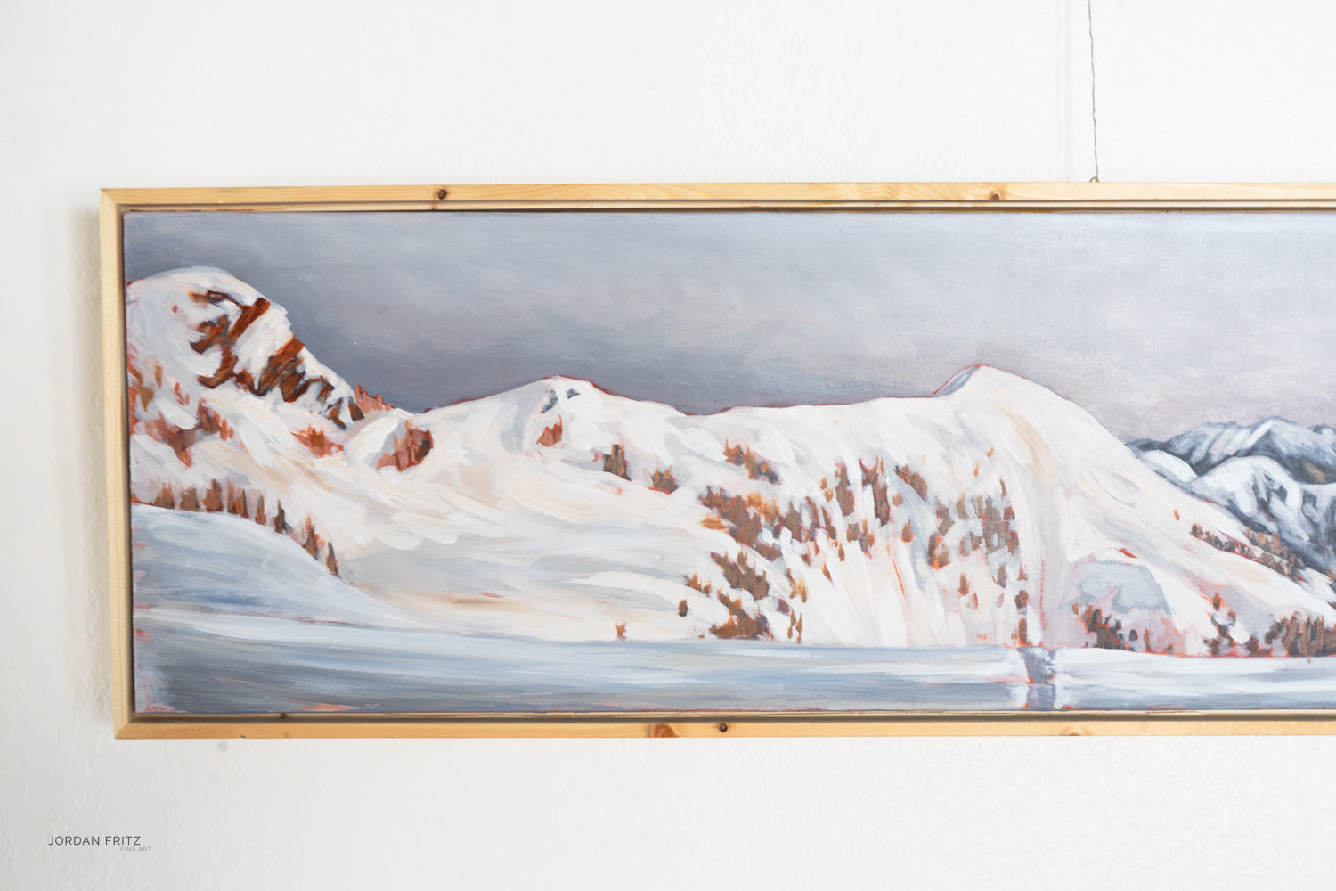 Alpenglow from Hišimy̓awiƛ/5040 Peak | 12 x 48 | Framed Original Acrylic Painting