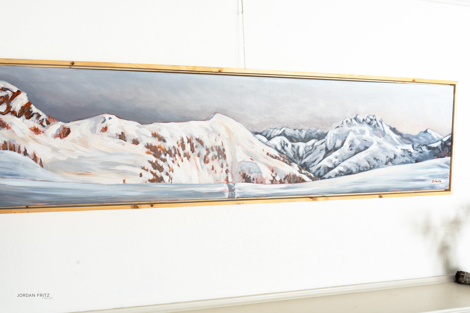 Alpenglow from Hišimy̓awiƛ/5040 Peak | 12 x 48 | Framed Original Acrylic Painting