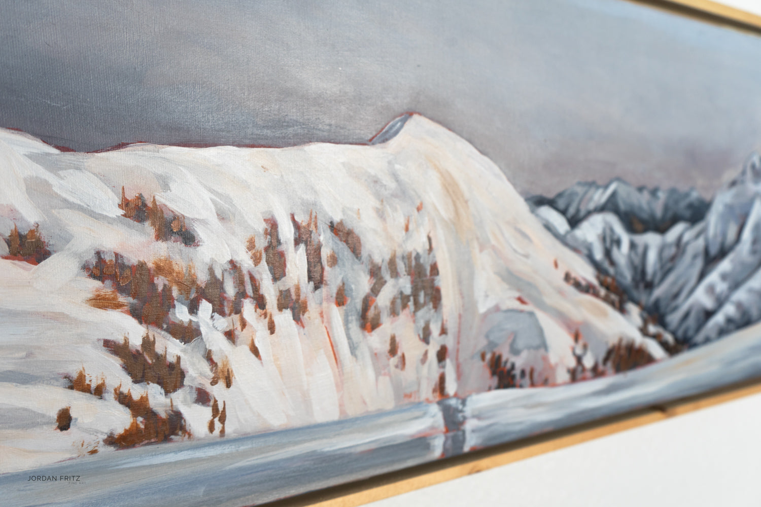 Alpenglow from Hišimy̓awiƛ/5040 Peak | 12 x 48 | Framed Original Acrylic Painting