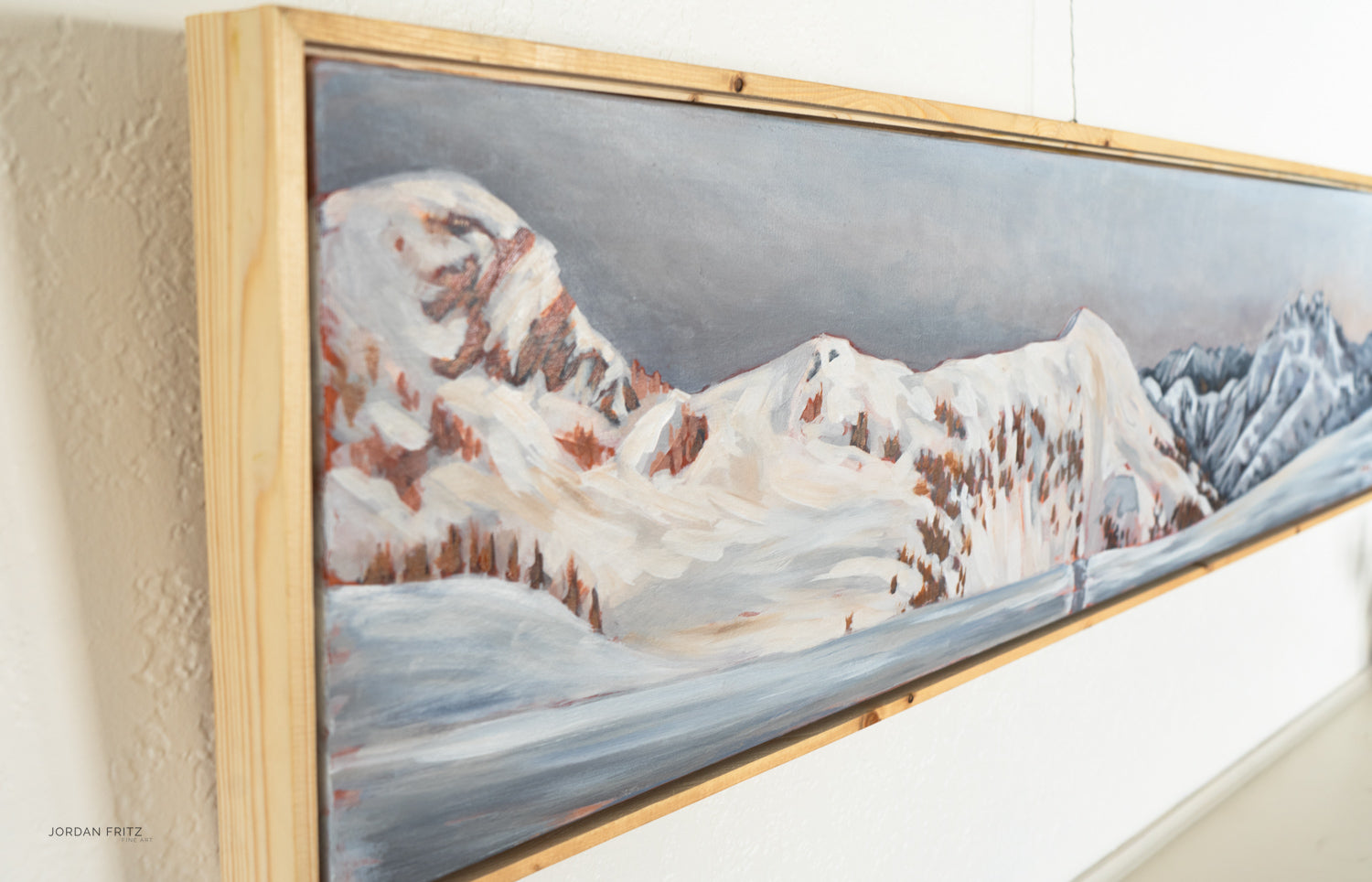 Alpenglow from Hišimy̓awiƛ/5040 Peak | 12 x 48 | Framed Original Acrylic Painting