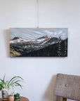 In the Distance: Saint Nicholas Peak | 15 x 30 | Original Acrylic Painting