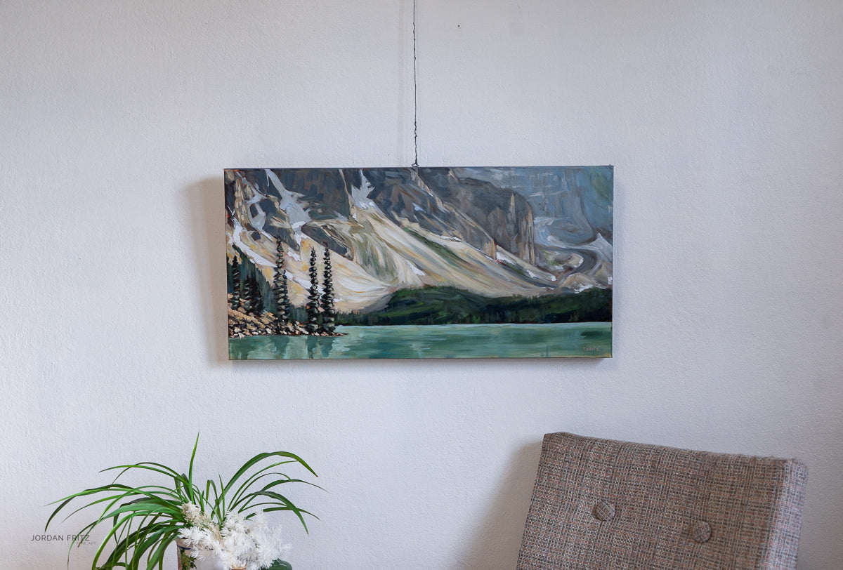 Glacial Gratitude: Moraine Lake | 15 x 30 | Original Acrylic Painting