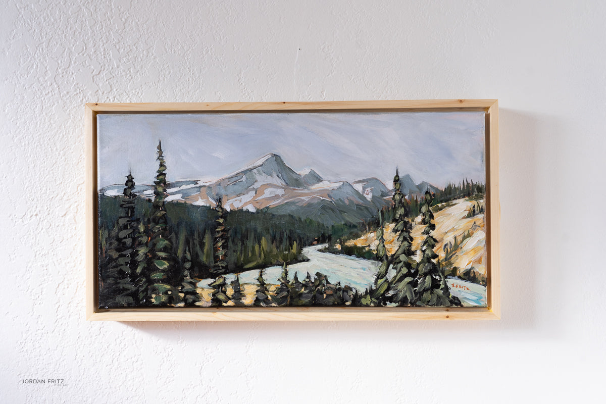 Saskatchewan River Crossing  | 10 x 20  | Framed Original Acrylic Painting