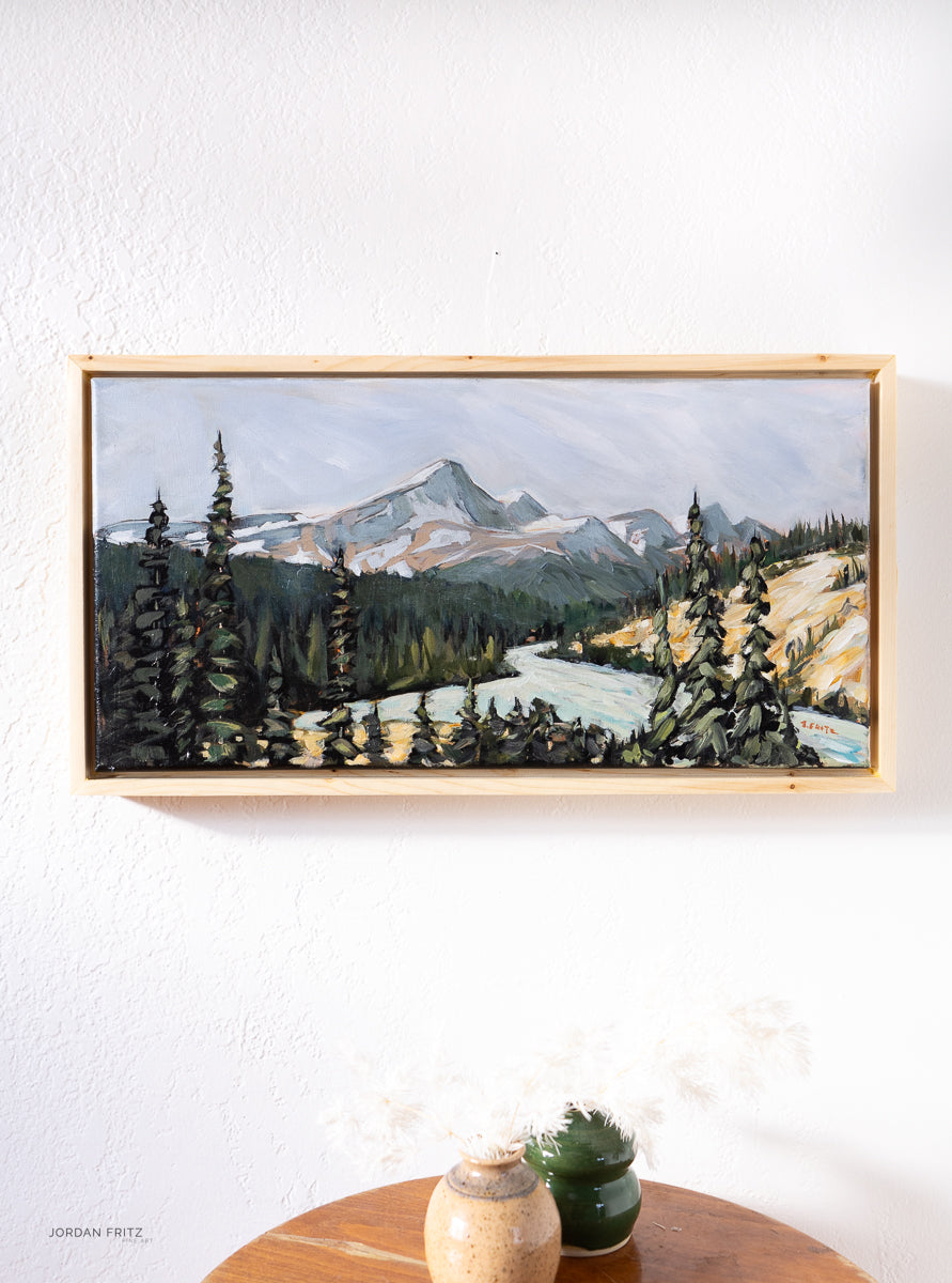 Saskatchewan River Crossing  | 10 x 20  | Framed Original Acrylic Painting