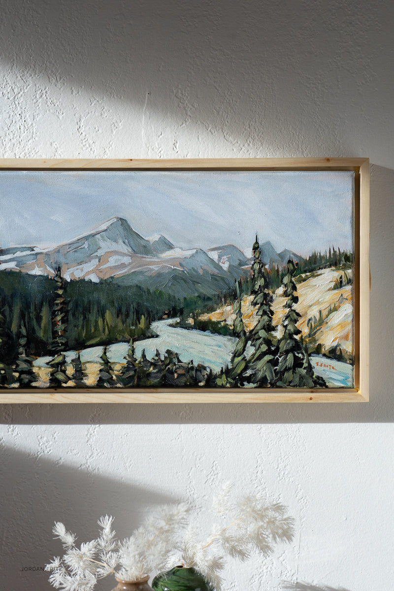 Saskatchewan River Crossing  | 10 x 20  | Framed Original Acrylic Painting