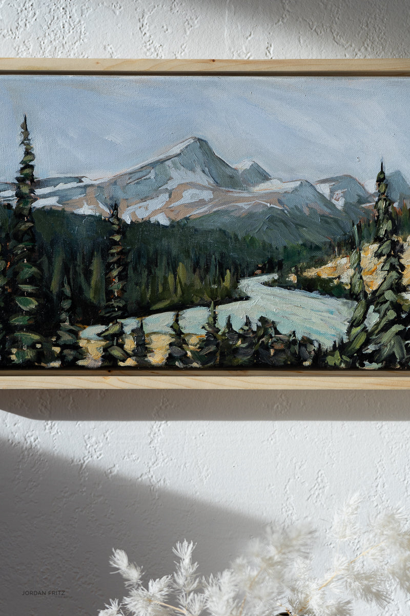 Saskatchewan River Crossing  | 10 x 20  | Framed Original Acrylic Painting