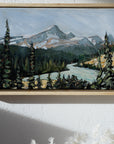 Saskatchewan River Crossing  | 10 x 20  | Framed Original Acrylic Painting