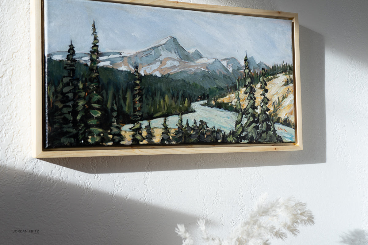 Saskatchewan River Crossing  | 10 x 20  | Framed Original Acrylic Painting