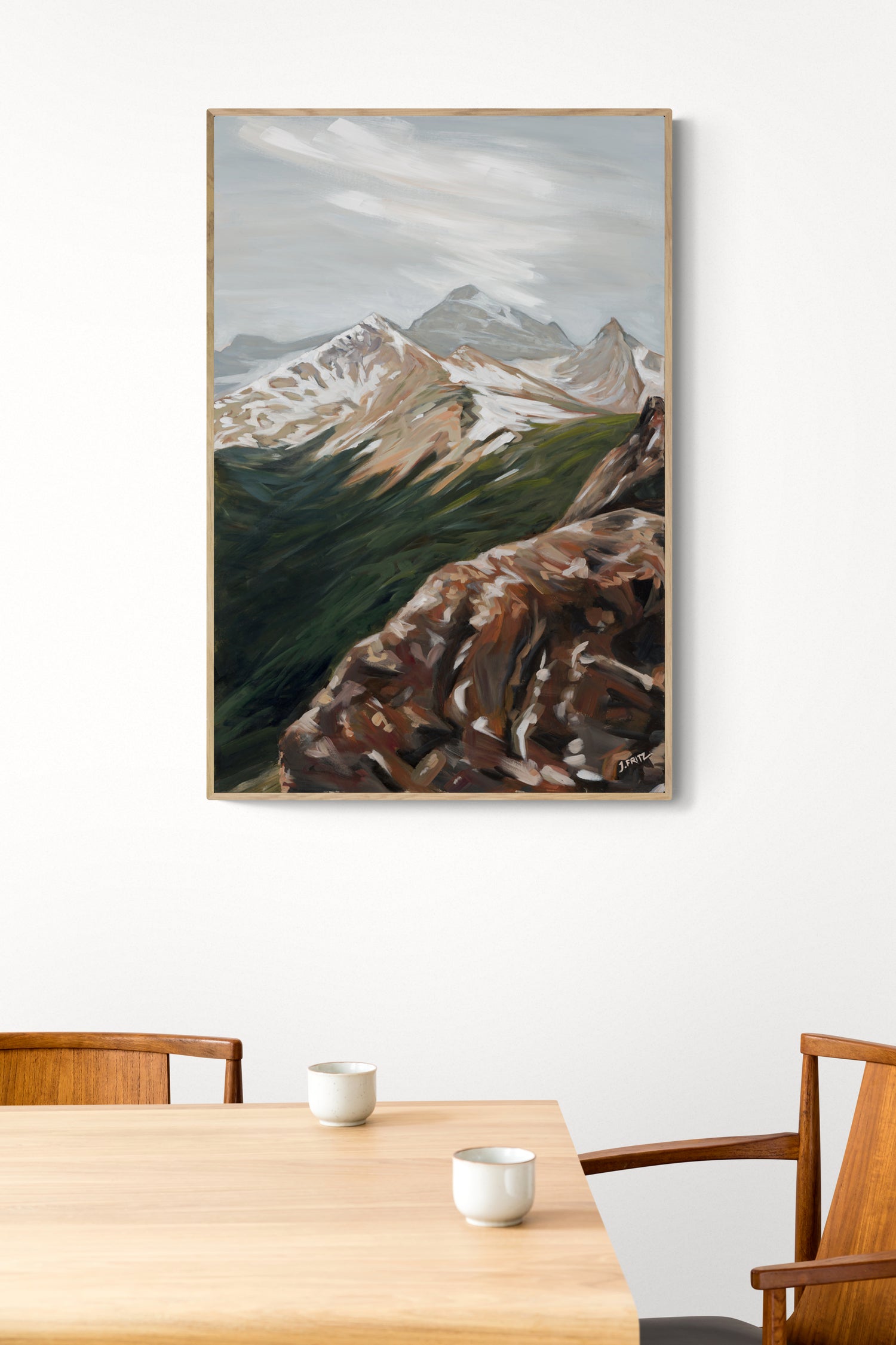 Blazing Trail: Hilda Peak &amp; Athabasca Glacier | 24 x 36 | Framed Original Acrylic Painting