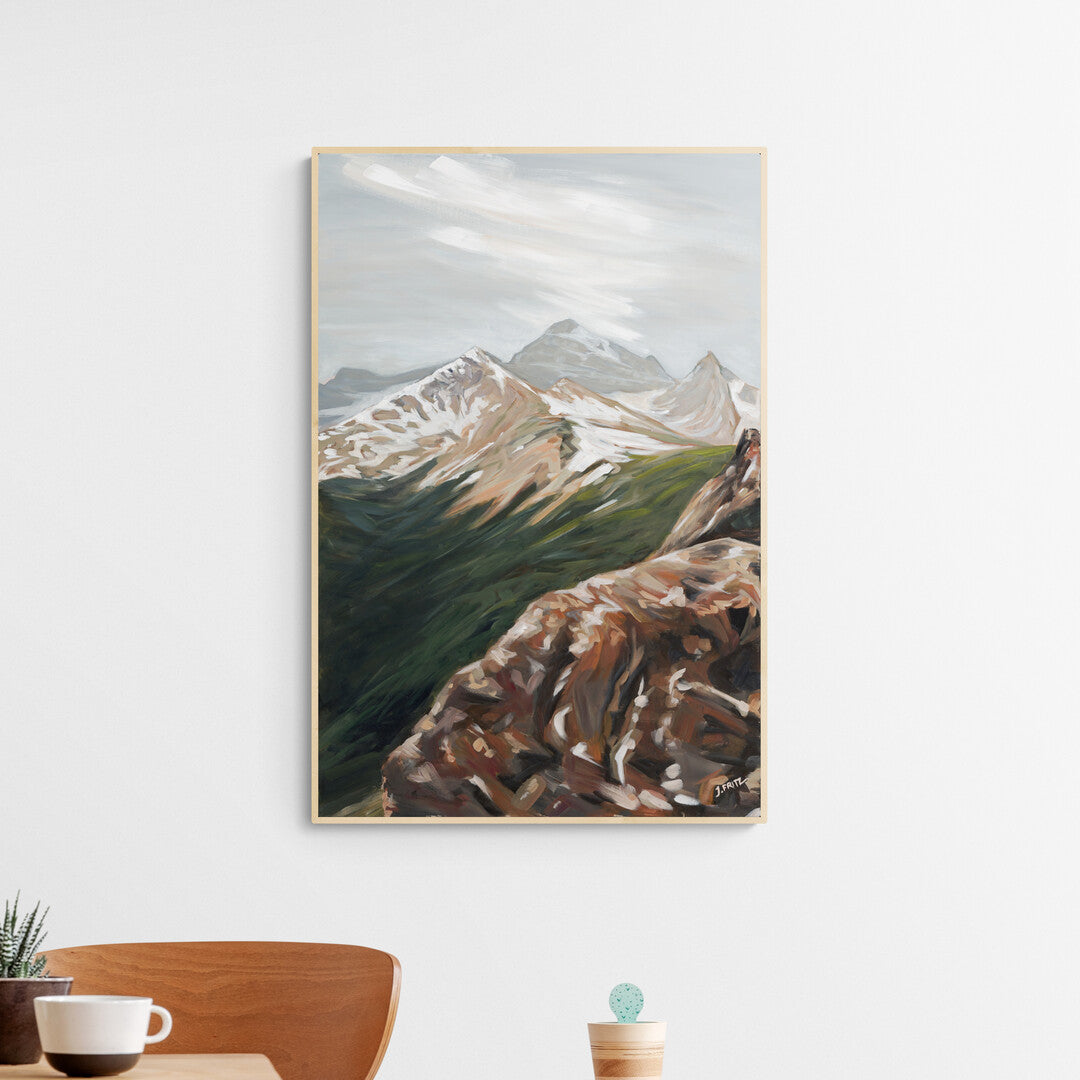 Blazing Trail: Hilda Peak &amp; Athabasca Glacier | 24 x 36 | Framed Original Acrylic Painting