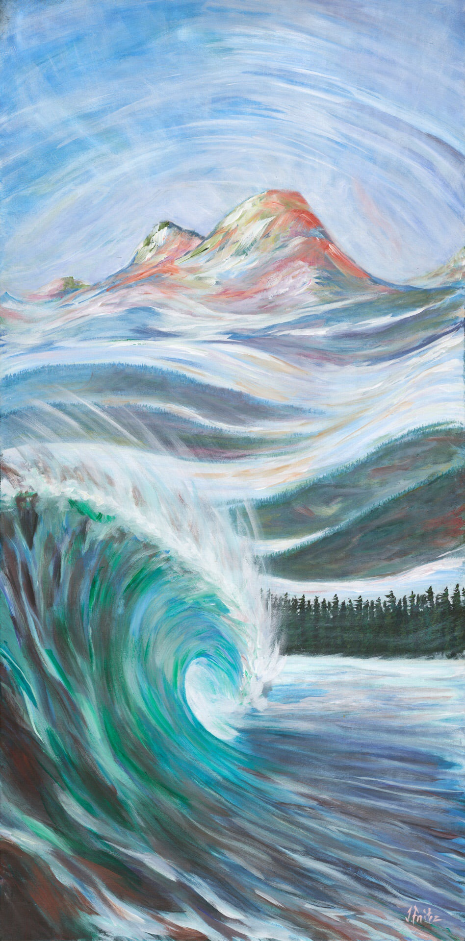 “Pacific Dreams” | 18&quot; x 36 “ | Original Acrylic Painting